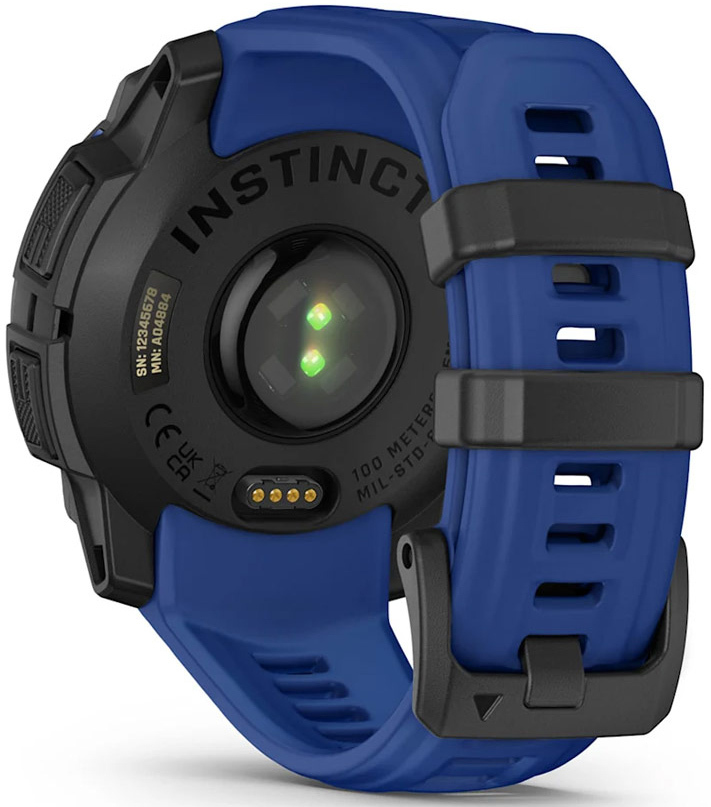 Смарт-годинник Garmin Instinct 3 45mm AMOLED Black with Bolt Blue Band (010-02936-03)фото
