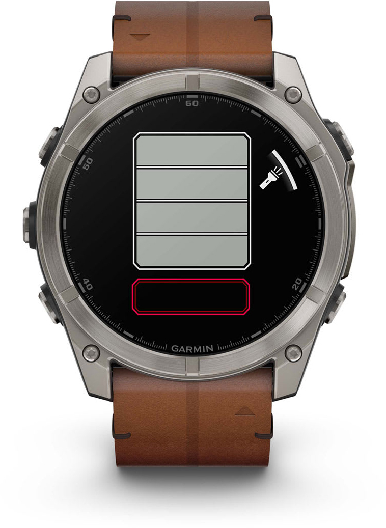 Смарт-часы Garmin Fenix 8 51mm AMOLED Sapphire Bare Ti Blk/Chsnt Lthr (010-02905-40) фото 