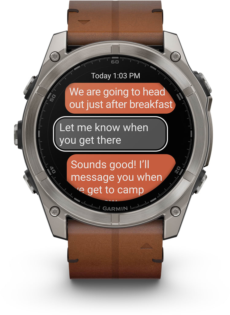 Смарт-часы Garmin Fenix 8 51mm AMOLED Sapphire Bare Ti Blk/Chsnt Lthr (010-02905-40) фото 