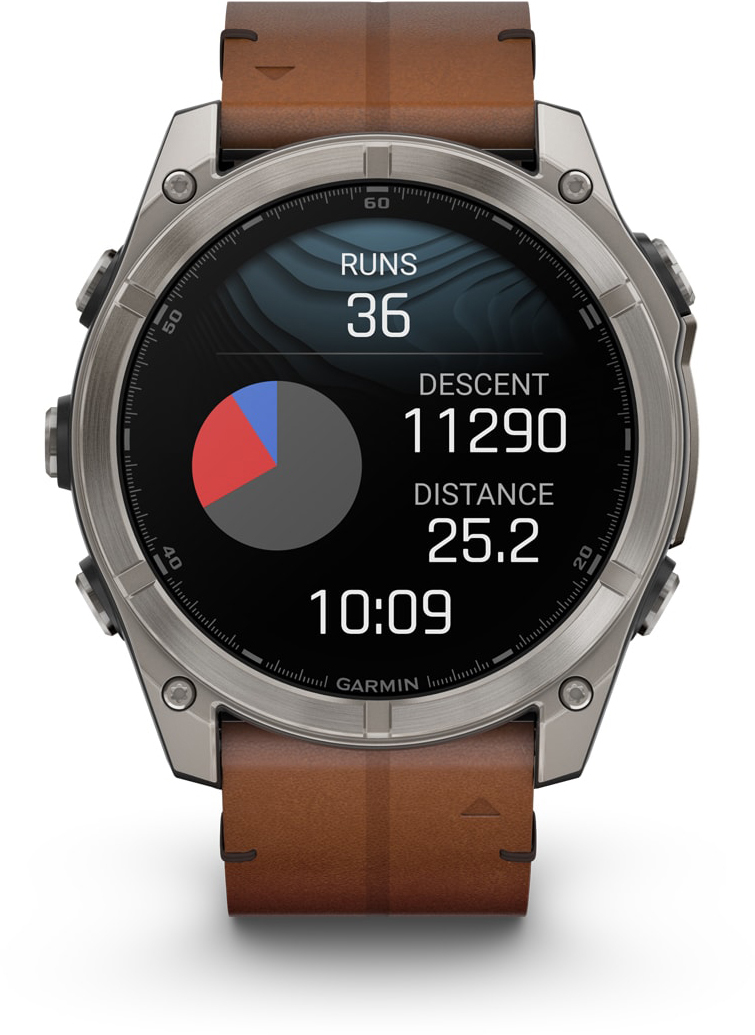 Смарт-часы Garmin Fenix 8 51mm AMOLED Sapphire Bare Ti Blk/Chsnt Lthr (010-02905-40) фото 