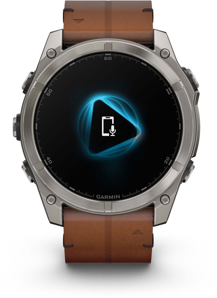 Смарт-часы Garmin Fenix 8 51mm AMOLED Sapphire Bare Ti Blk/Chsnt Lthr (010-02905-40) фото 