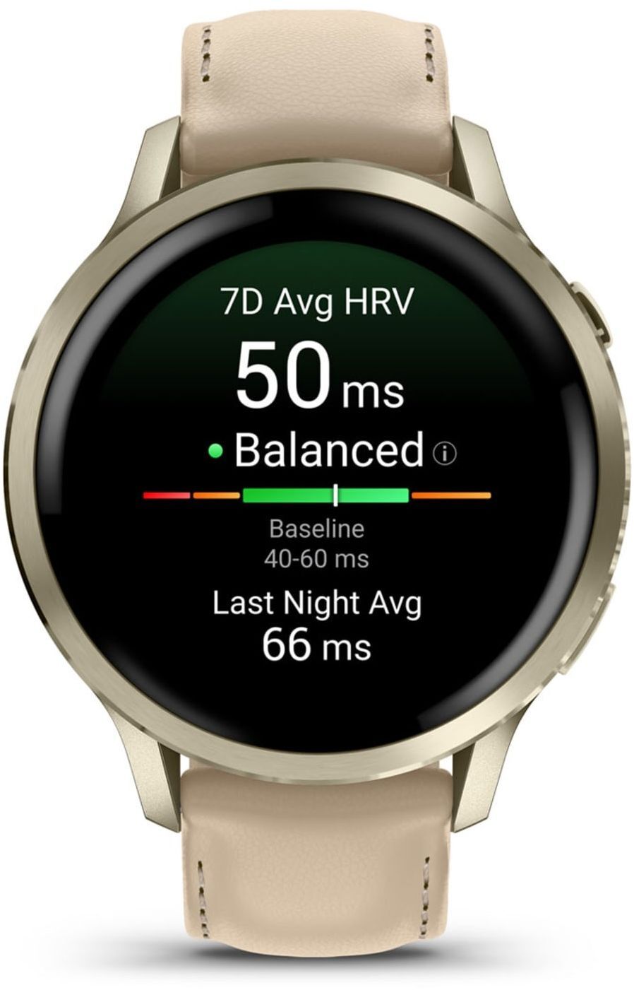 Смарт-годинник Garmin Venu 4 (41mm) Beige w/ Lunar Gold + Leather (010-03013-03)фото