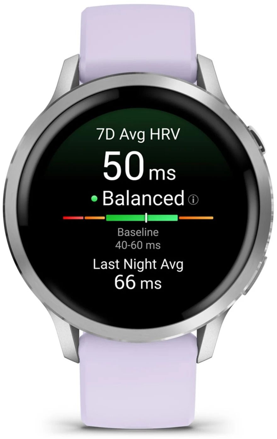 Смарт-годинник Garmin Venu 4 (41mm) Gray w/ Silver + Periwinkle (010-03013-01)фото