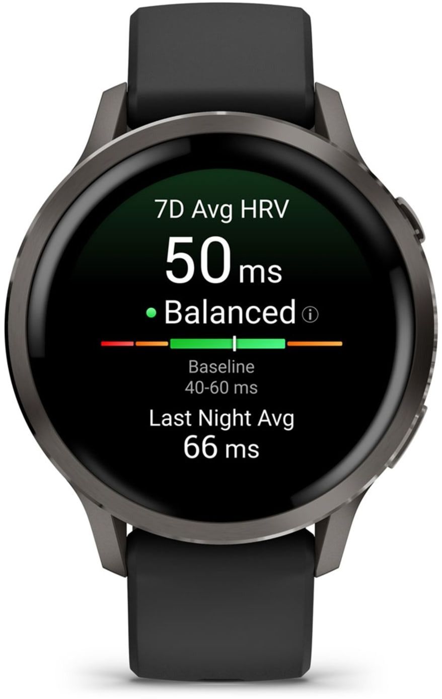 Смарт-годинник Garmin Venu 4 (41mm) Black w/ Slate + Black (010-03013-02)фото