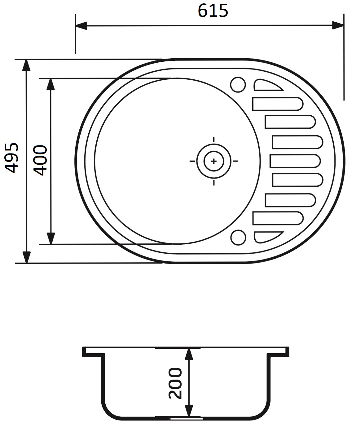 Набір кухонний Adamant Ovum, штучний камінь, 615х495х200мм (1824296900406)фото