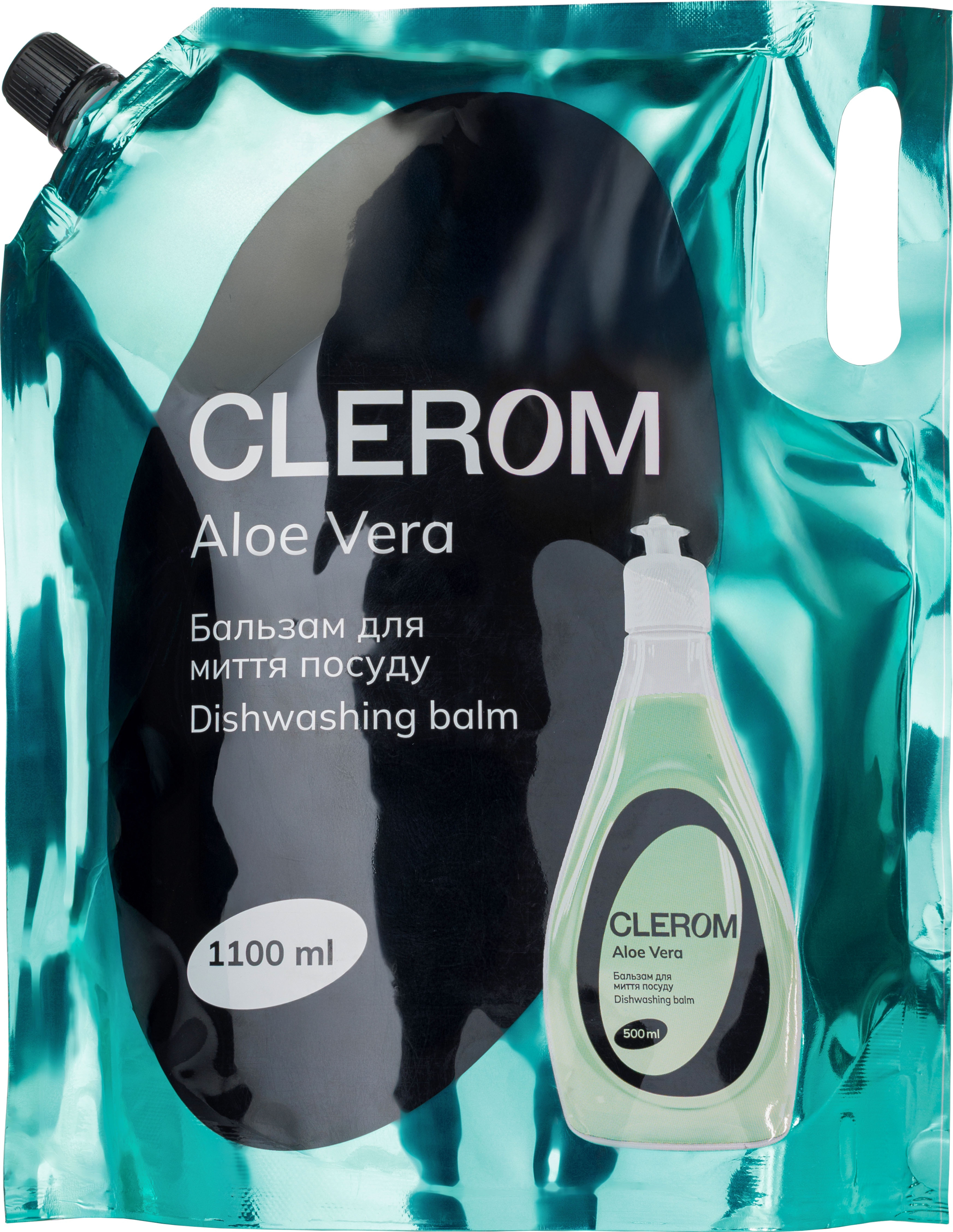 Бальзам для миття посуду Clerom Aloe Vera 1100 мл дой-пак фото2