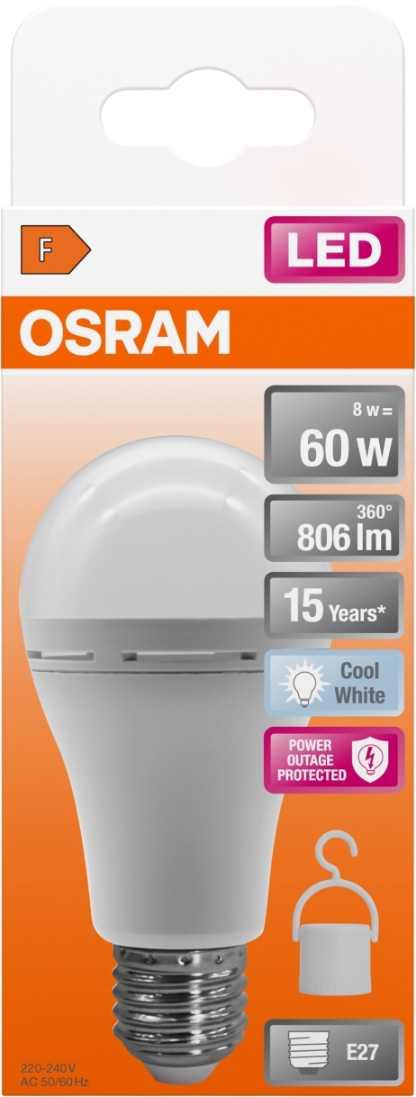 Лампа акумуляторна Osram LED A60 8Вт 806Лм 4000К E27 (4099854190131)фото7