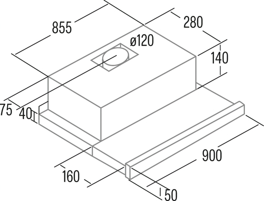 Встраиваемая вытяжка Cata TF-2003 Duralum 900 (02094305) фото 2