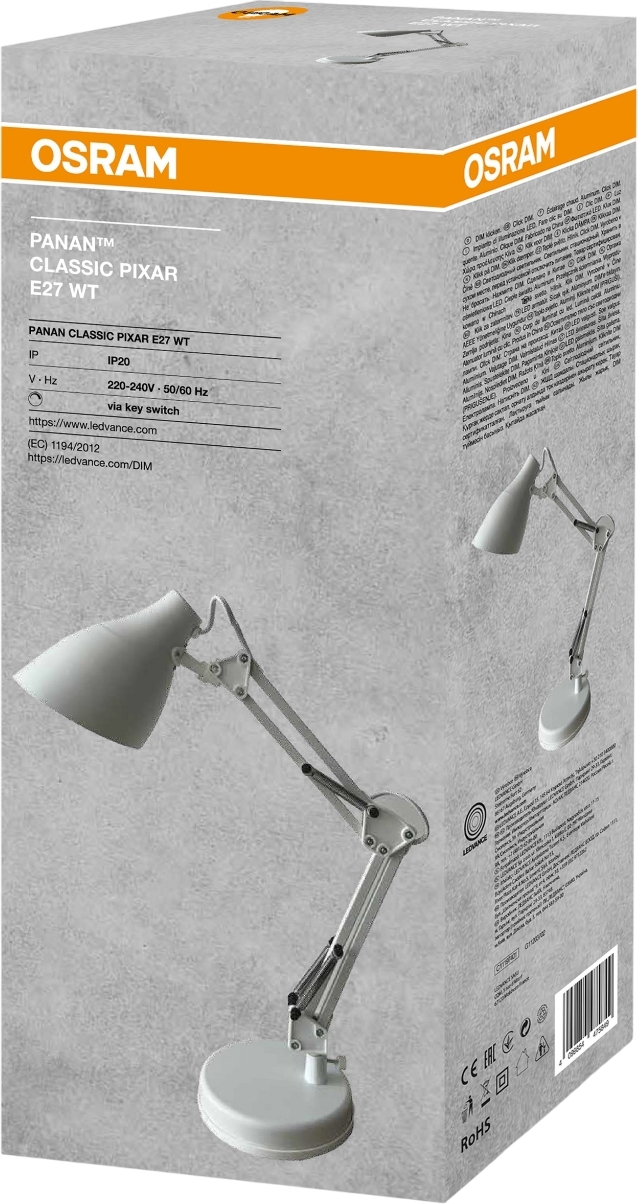 Лампа настільна OSRAM Panan CLASSIC PIXAR E27, білий (4099854475849)фото2