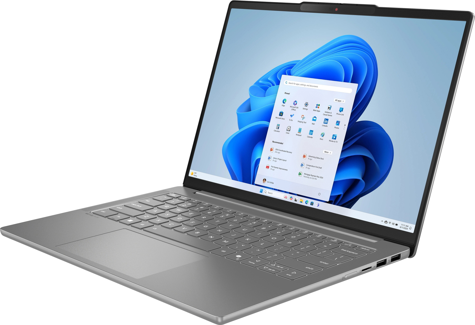 Ноутбук LENOVO IdeaPad Slim 5 14IRH10 Luna Grey (83HR00BLRA) фото 3