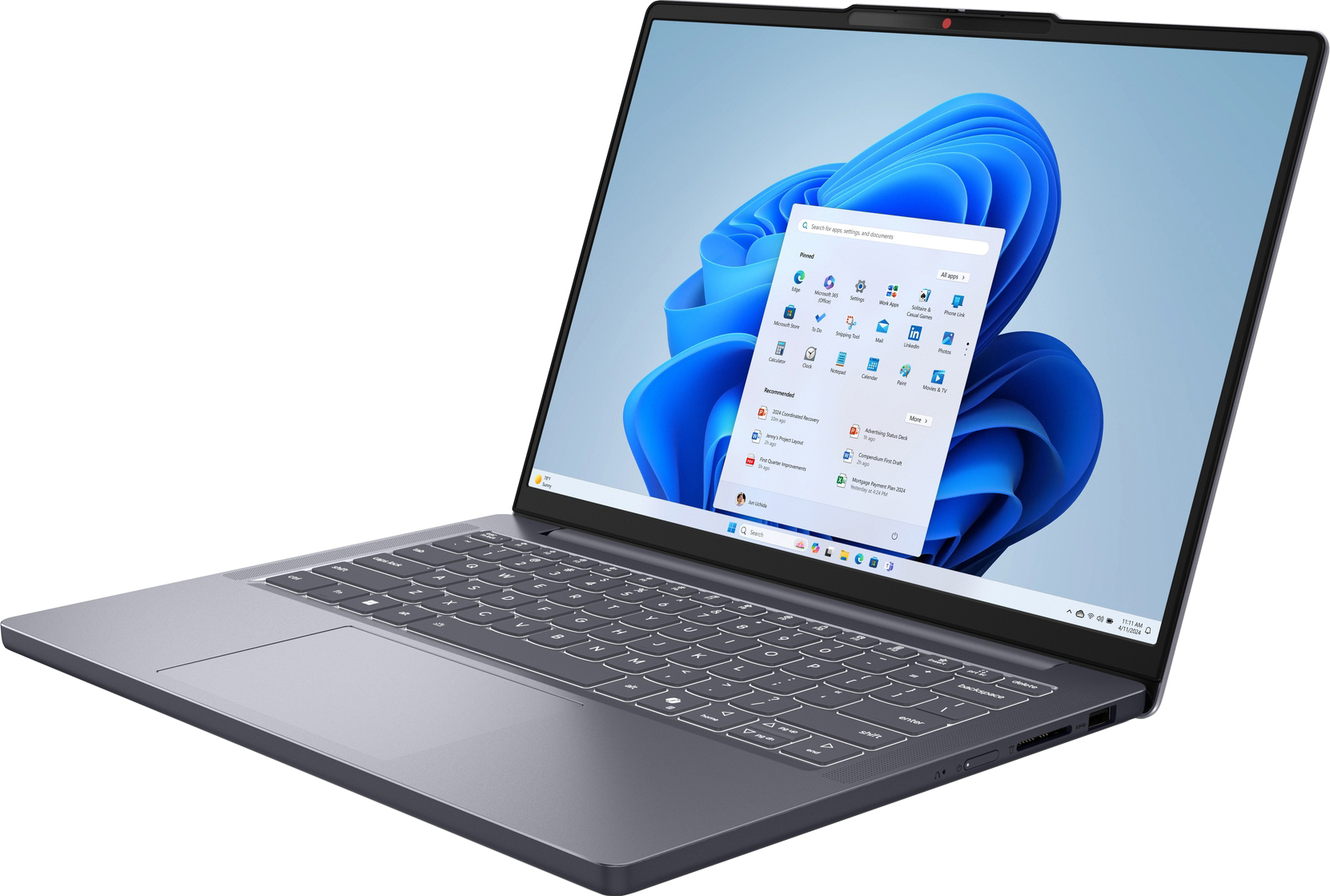 Ноутбук LENOVO IdeaPad Slim 3 14IRH10 Luna Grey (83K000CQRA)фото3