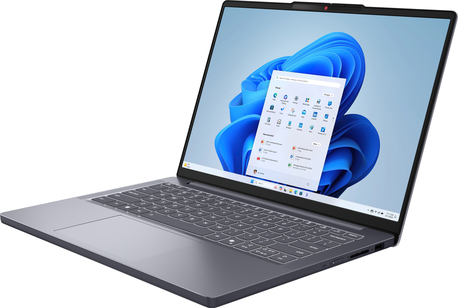 Ноутбук LENOVO IdeaPad Slim 3 14IRH10 Luna Grey (83K000CRRA)фото3