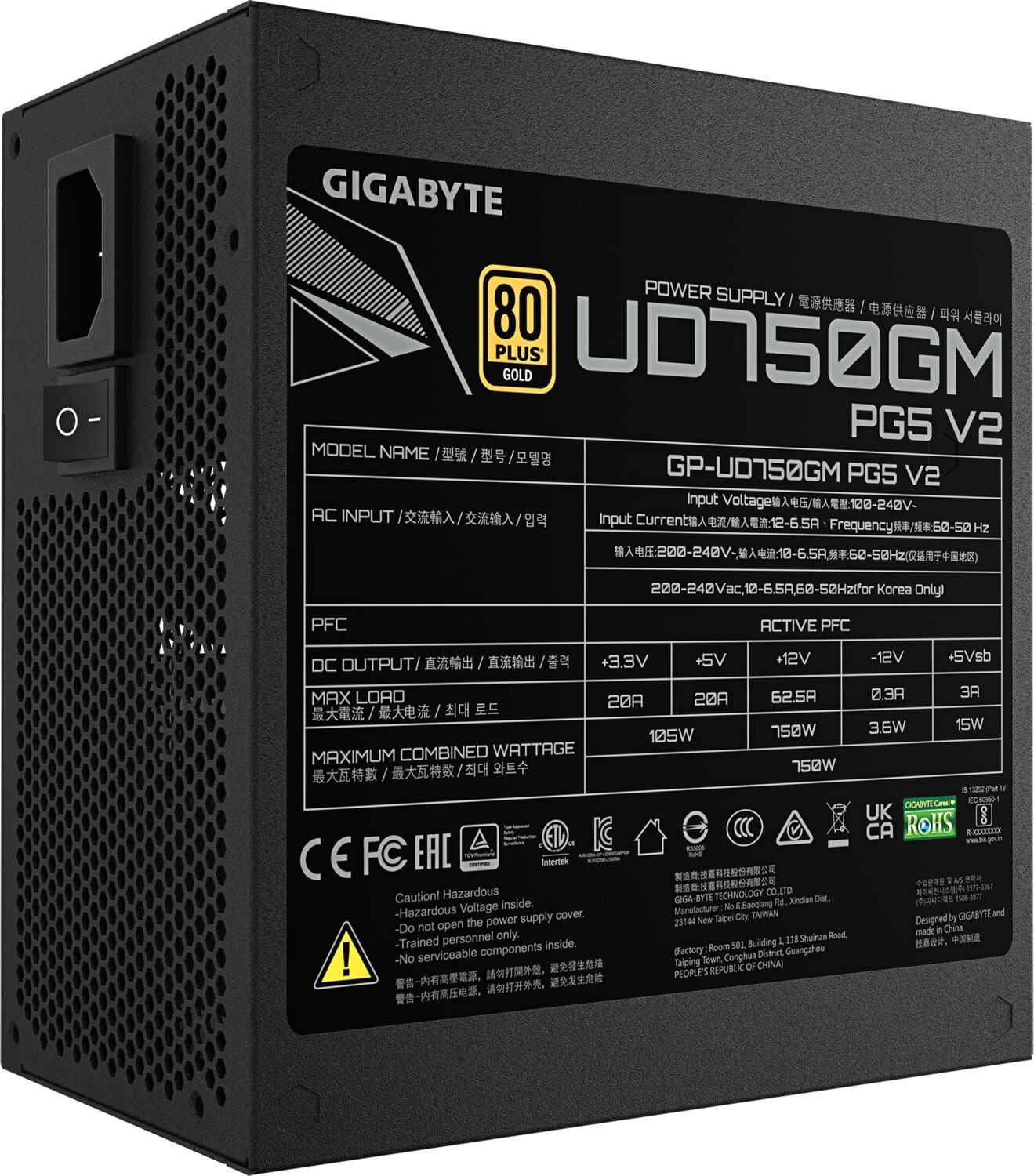 Блок живлення GIGABYTE GP-UD750GM PG5 V2 750W (GP-UD750GM_PG5)фото
