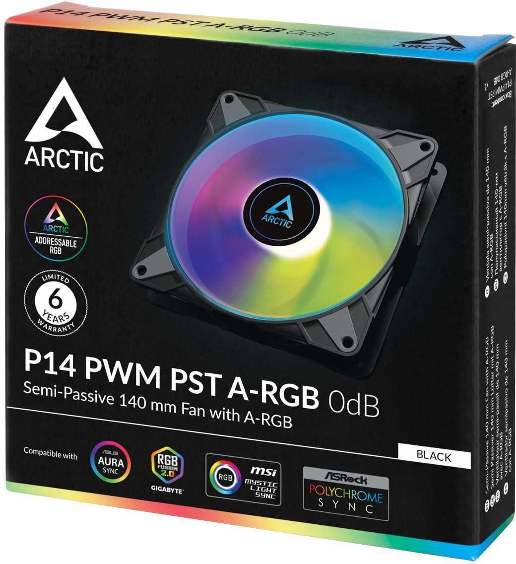 Корпусний вентилятор ARCTIC P14 PWM PST A-RGB Black (ACFAN00239A) фото4