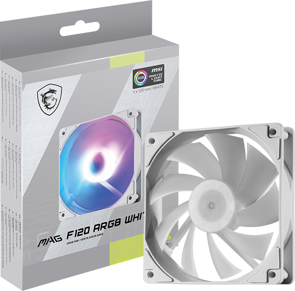 Корпусный вентилятор MSI MAG F120 ARGB WHITE-1W (MAG F120 ARGB WHITE-1W) фото 3