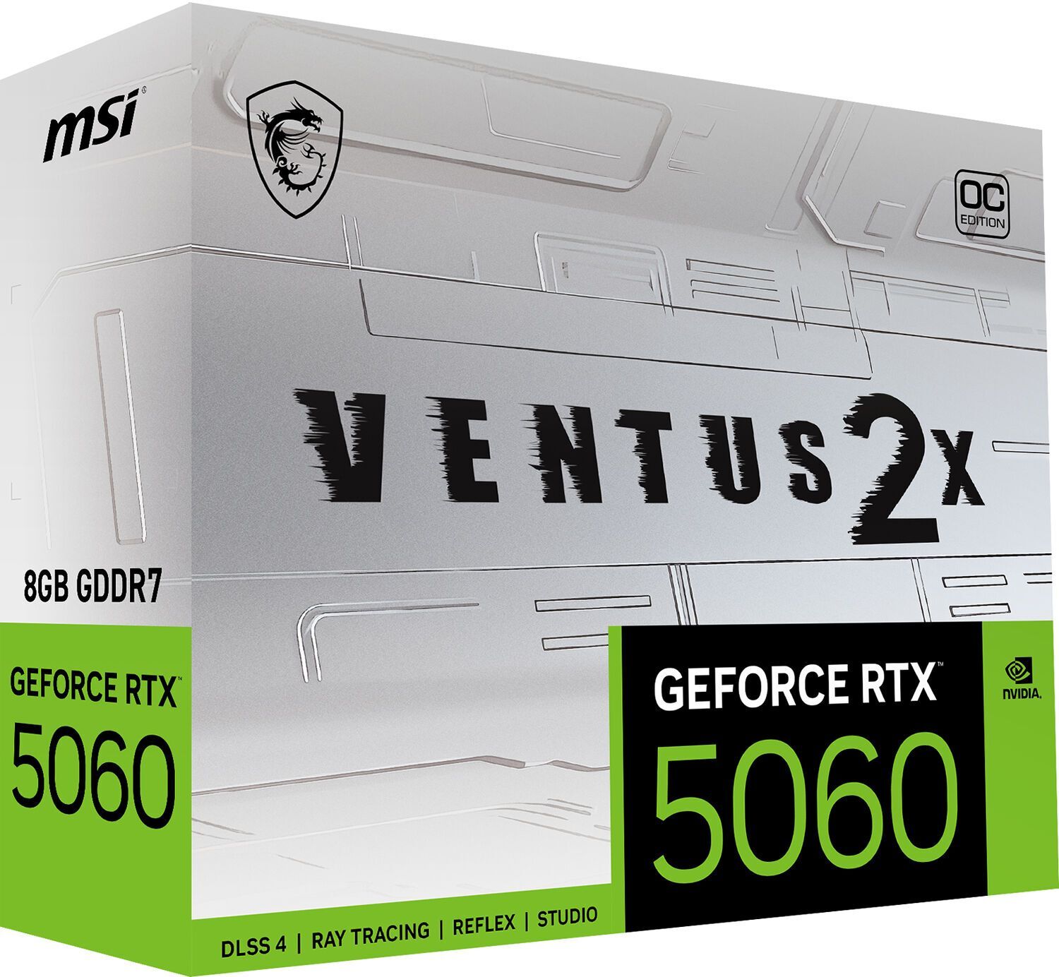 ≡ Відеокарта MSI GeForce RTX 5060 8GB GDDR7 VENTUS 2X OC WHITE