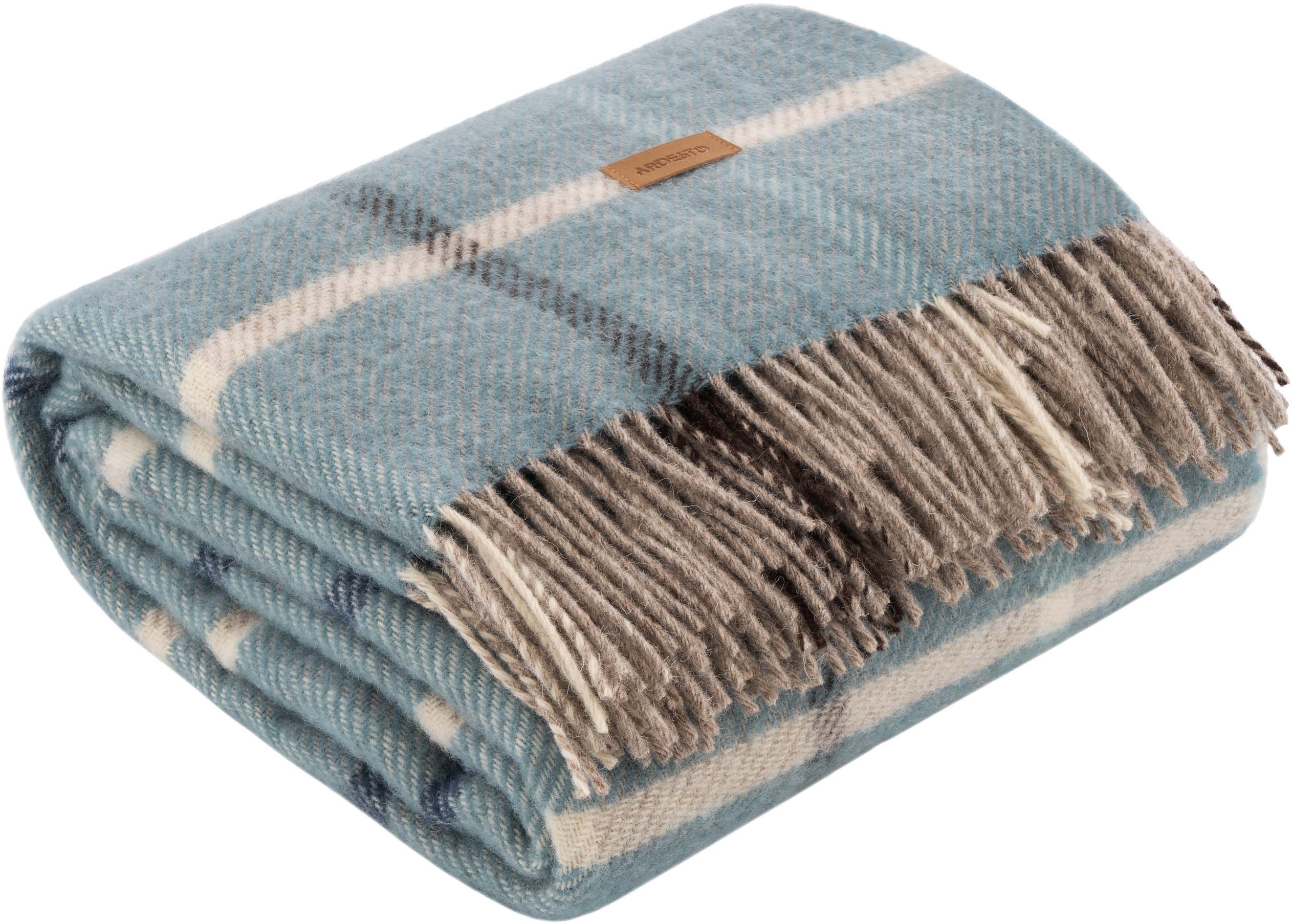 Плед ARDESTO Leonardo Alpina, 140x200 см, 100% шерсть, голубой (ART0704LM) фото 4