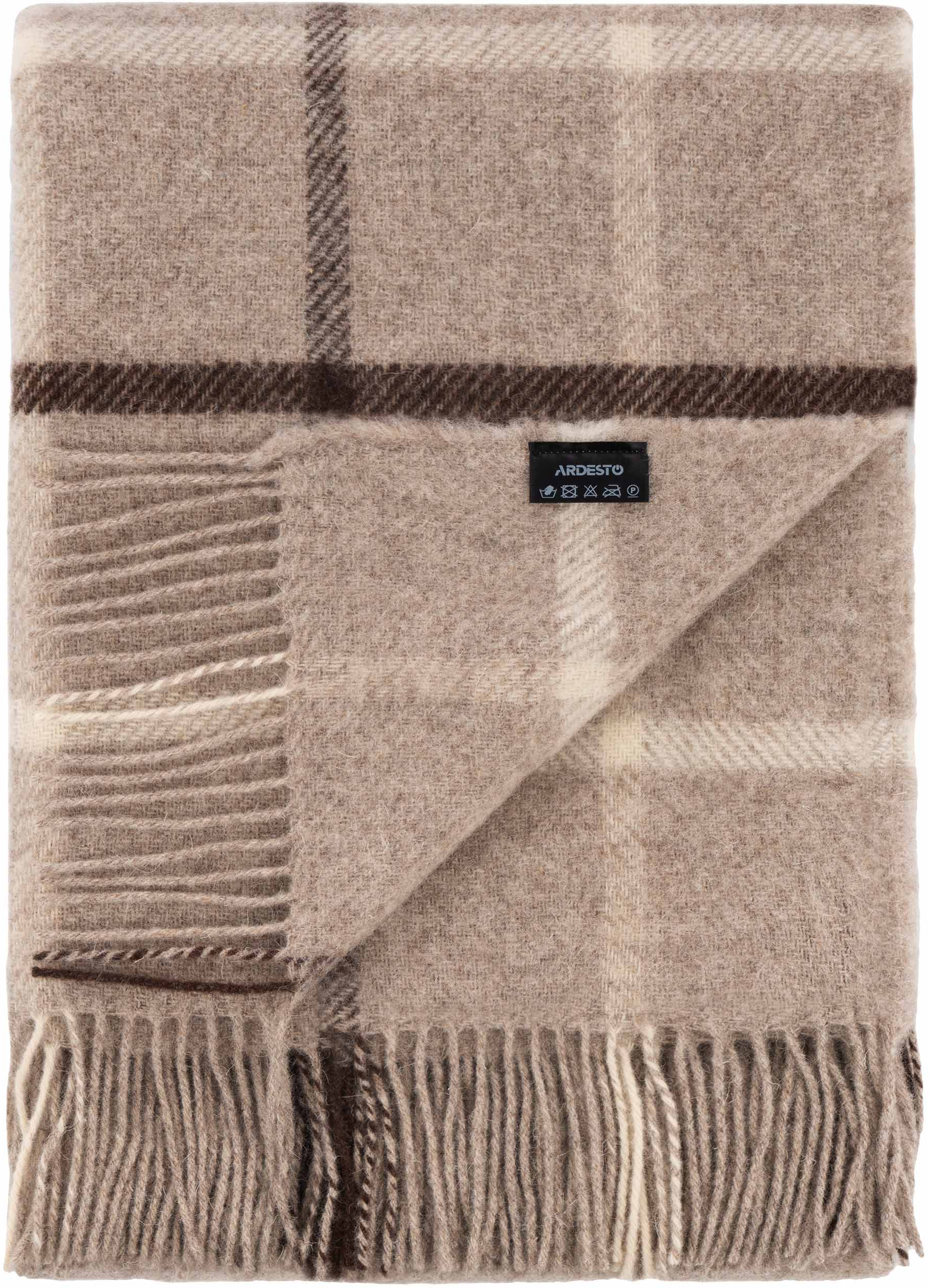 Плед ARDESTO Leonardo Alpina, 140x200 см, 100% шерсть, бежевый (ART0702LM) фото 3