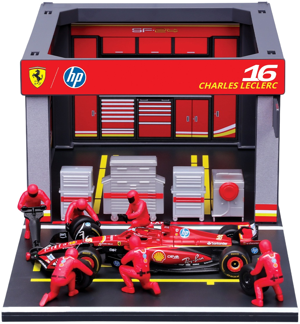 Игровой набор Bburago - Pit Pass Ferrari SF-24 (1:43) (18-36862 (#16)) фото 