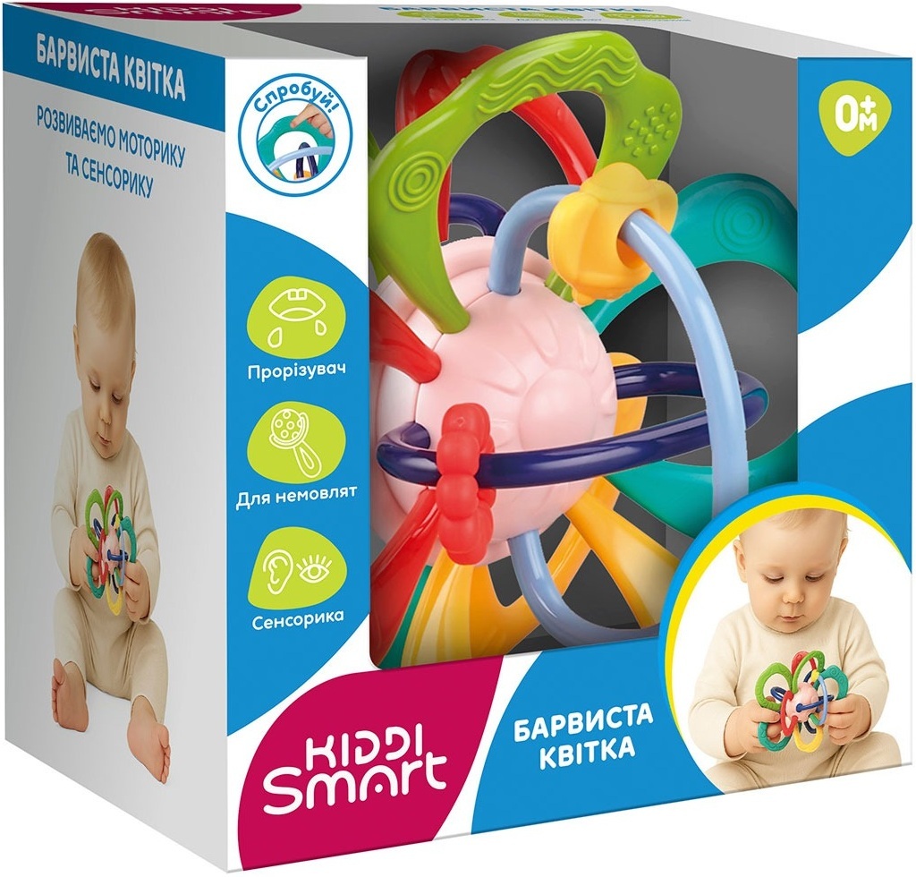 Розвиваюча іграшка-прорізувач Kiddi Smart - Барвиста Квітка (DM321-UA)фото4