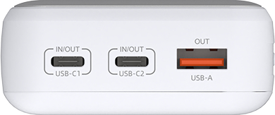 Акумулятор портативний літій-іонний Power Bank D-Link 20000мА*год, 65Вт PD 3.0, QC 3.0, 2xUSB-C, 1xUSB-A з дисплеєм, білфото