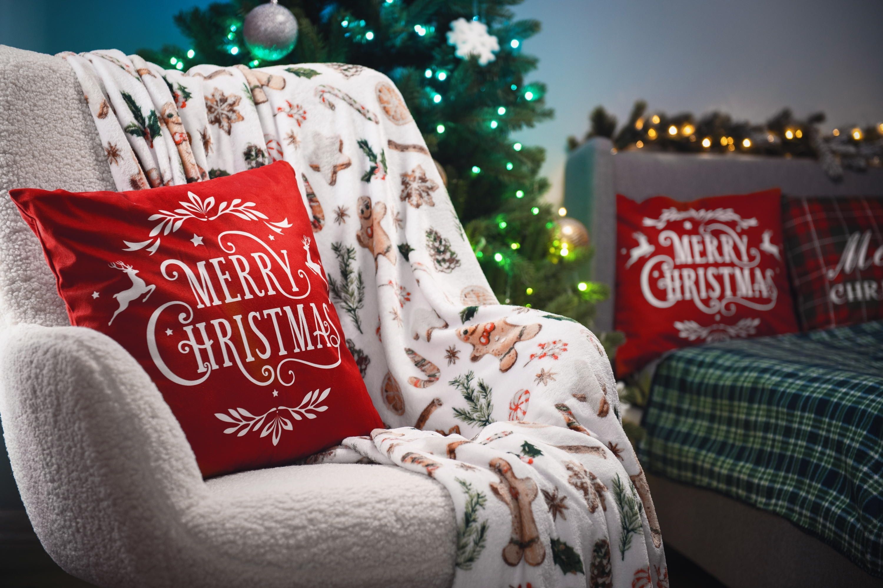 Набор пледов ARDESTO Christmas 160х200см рождественские корги, пряники имбирные (ART0119PB_ART0118PB) фото 9