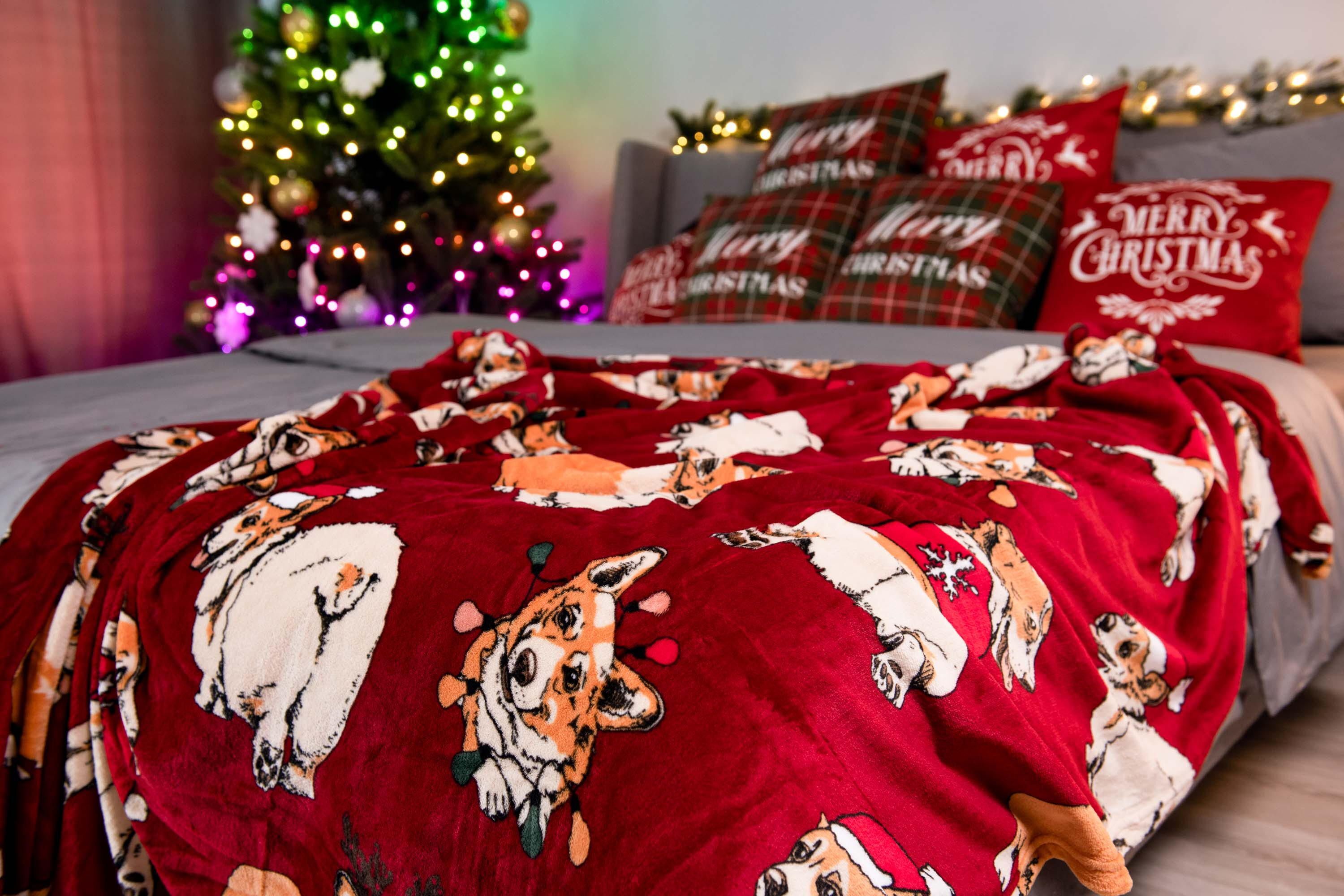 Набор пледов ARDESTO Christmas 160х200см рождественские корги, пряники имбирные (ART0119PB_ART0118PB) фото 6