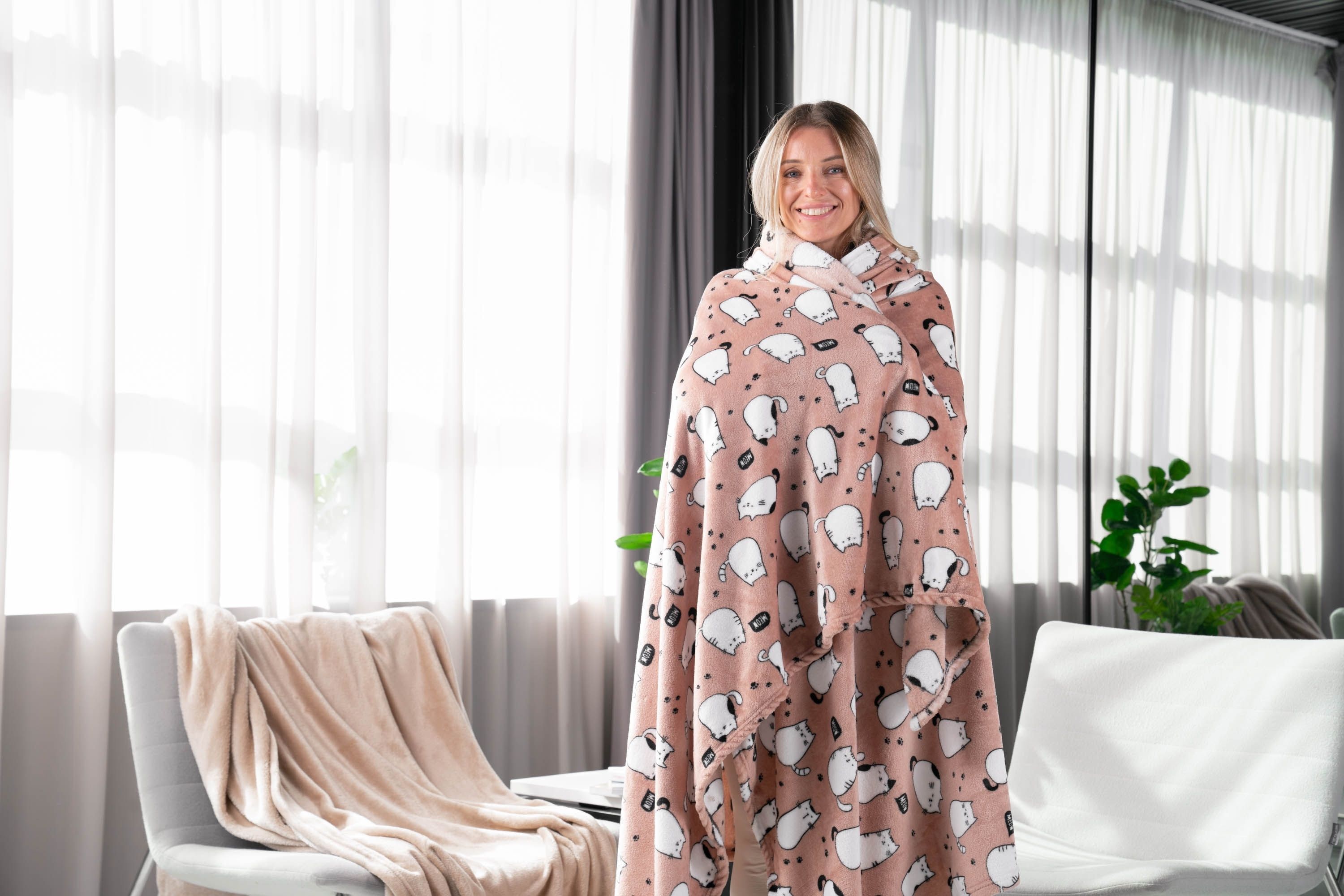 Набор пледов ARDESTO Flannel 160х200см корги, котики (ART0109P_ART0108PB) фото 10