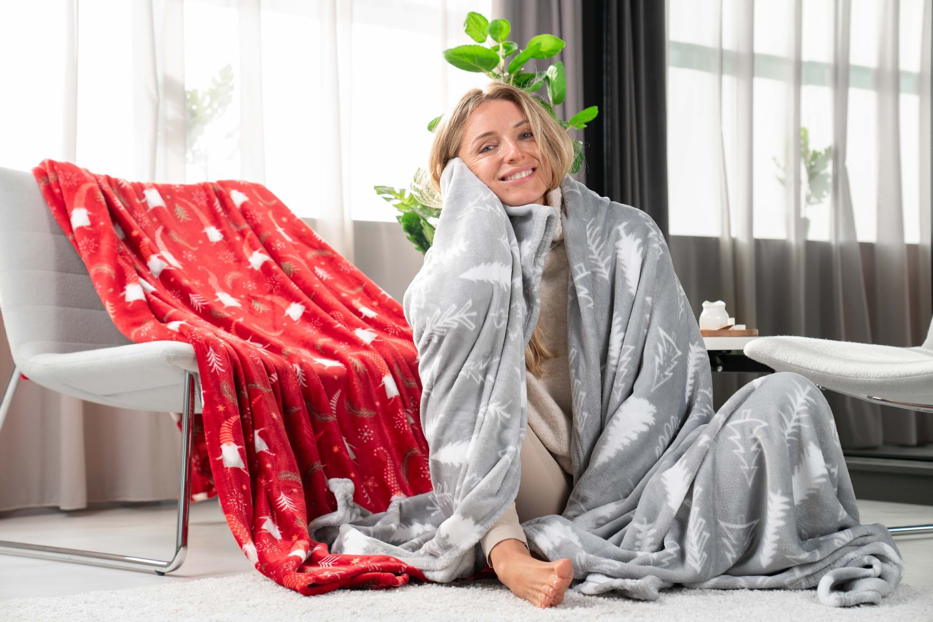 Набор пледов ARDESTO Christmas 160х200см имбирные домики,елки (ART0121PB_ART0110PB) фото 5