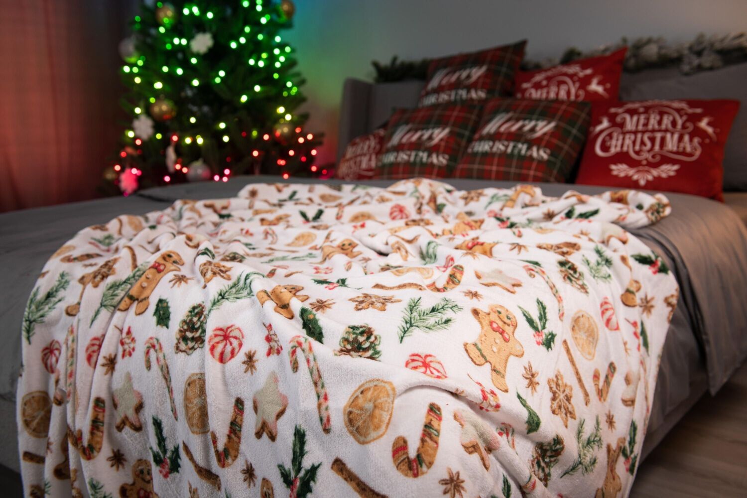 Набор пледов ARDESTO Christmas 160х200см имбирные домики, пряники (ART0121PB_ART0118PB) фото