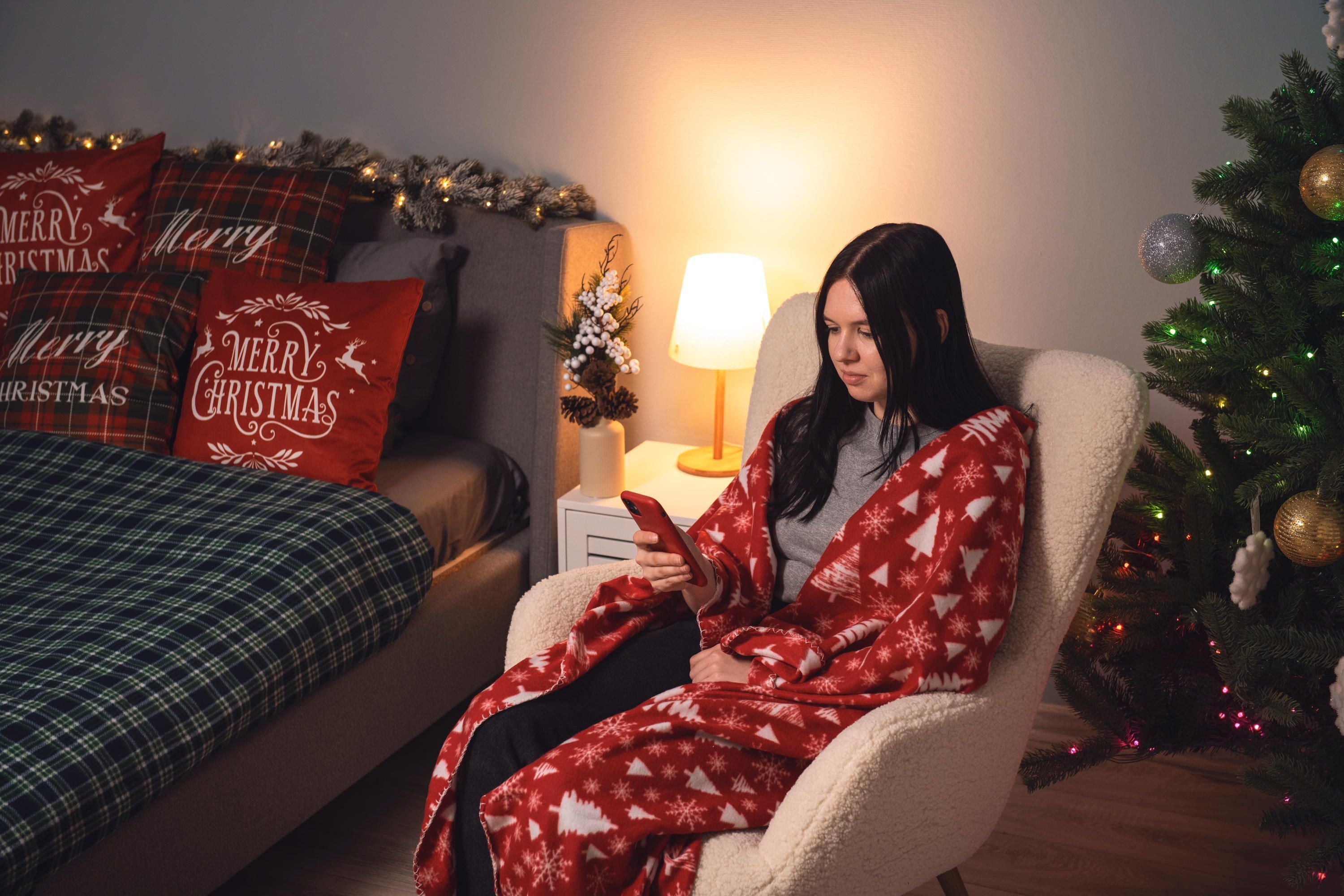 Набор пледов ARDESTO Fleece 130x160см,заснеженные елки, олени (ART0715PB_ART0716PB) фото 6