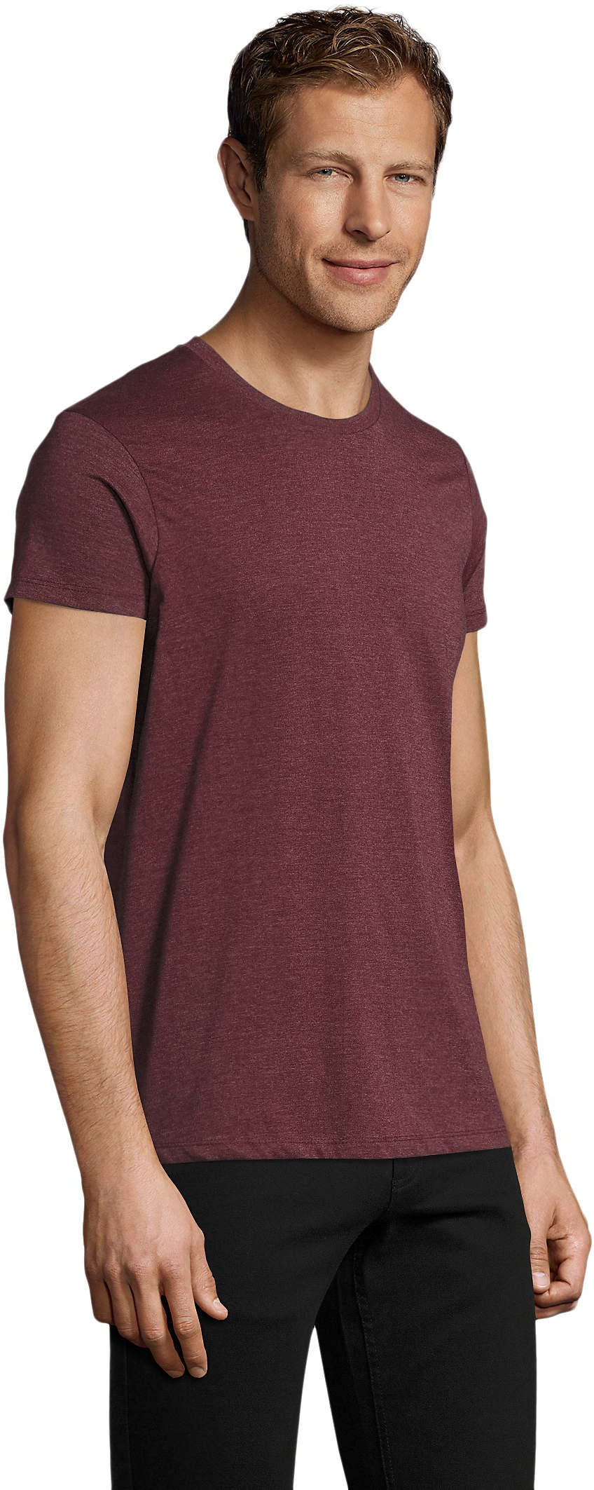 Футболка чоловіча Sol’s REGENT FIT 00553148 M темно-бордовий меланжфото2