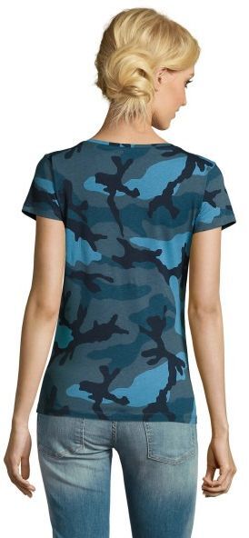 Футболка хлопковая женская Sol’s CAMO WOMEN 01187536 L синий камуфляж фото 2