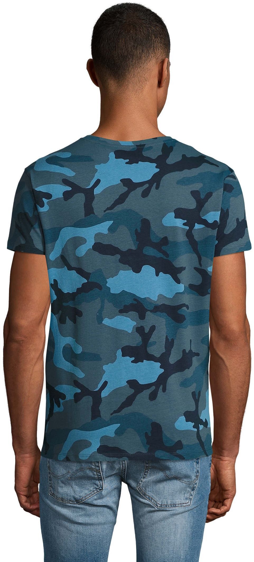 Футболка хлопковая мужская Sol’s CAMO MEN 01188536 L синий камуфляж фото 2