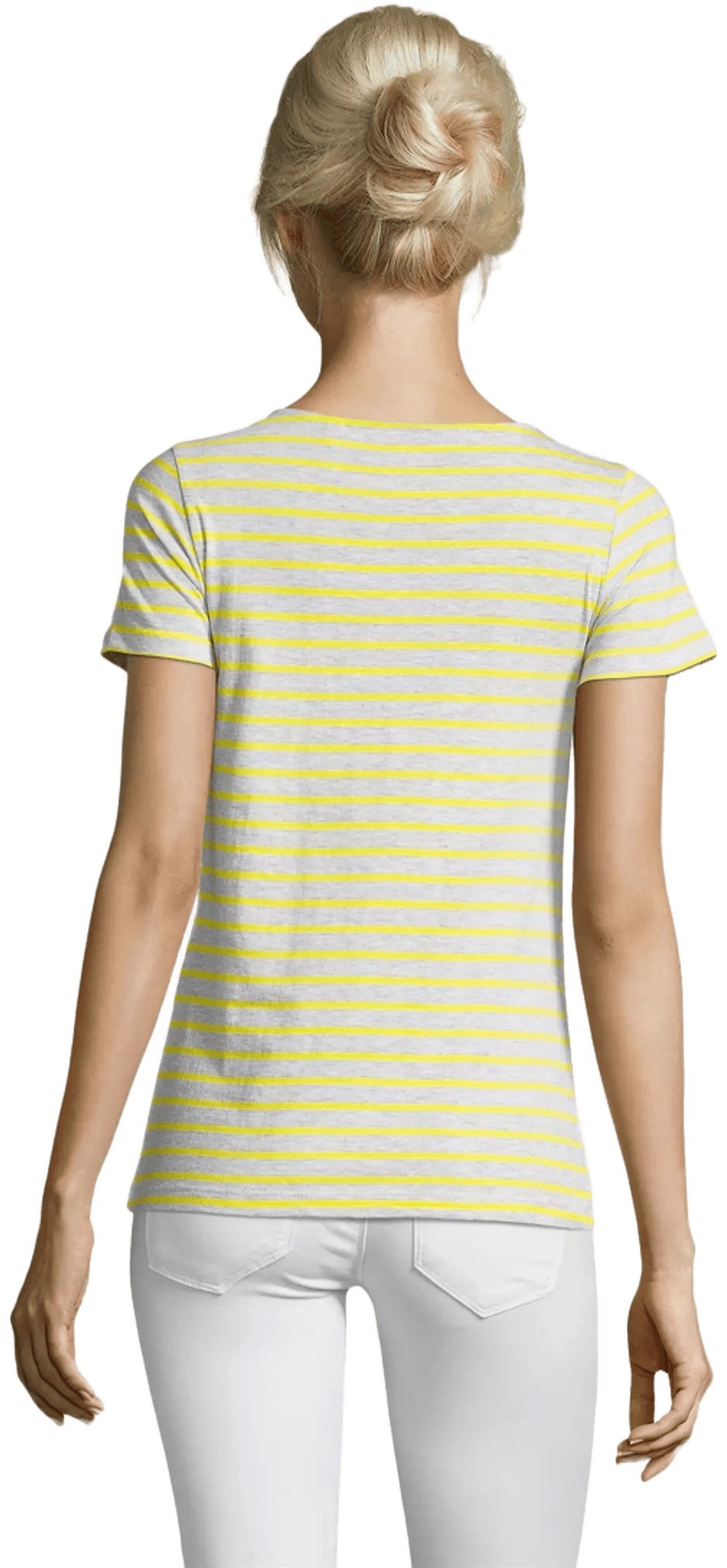 Футболка хлопковая женская Sol’s Miles Women 01399798 L светло-серый меланж/лимонный фото 2