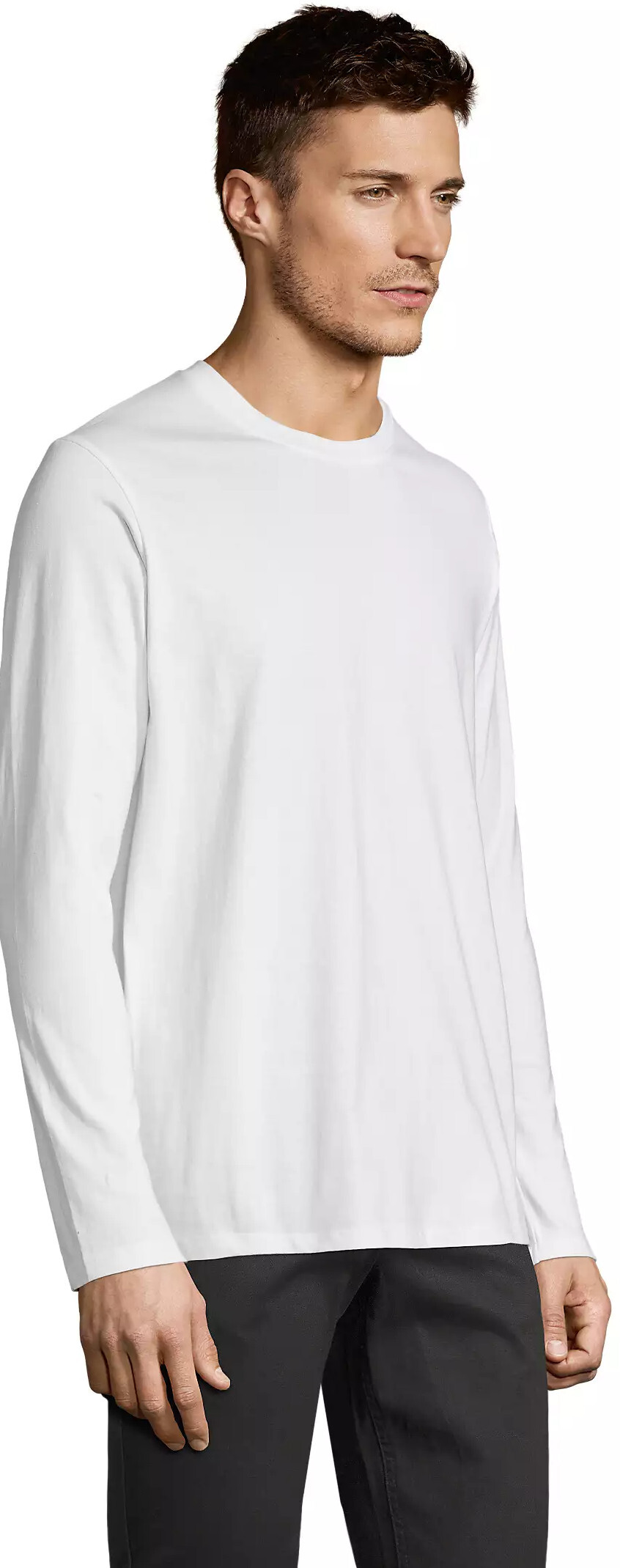 Лонгслів бавовняний чоловічий Sol’s Imperial lst men 02074102 L білийфото3