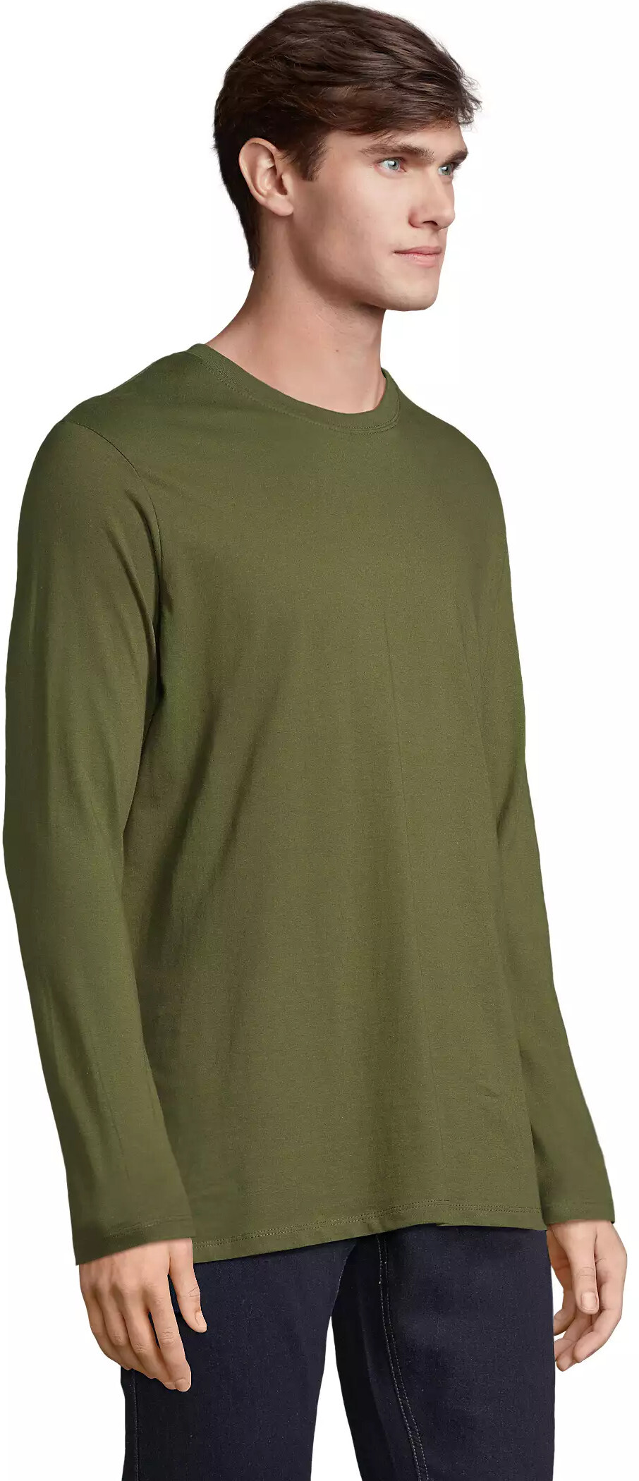 Лонгслив хлопковый мужской Sol’s IMPERIAL LSL MEN 02074289 L темный хаки фото 3