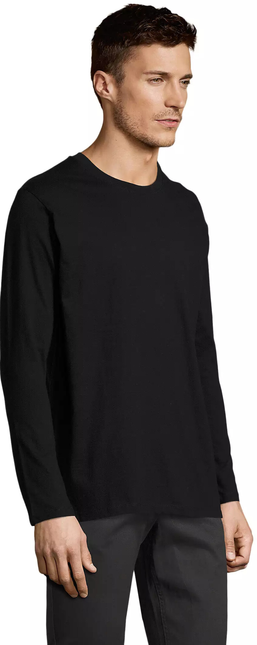 Лонгслів бавовняний чоловічий Sol’s Imperial lst men 02074309 L насичений чорнийфото3