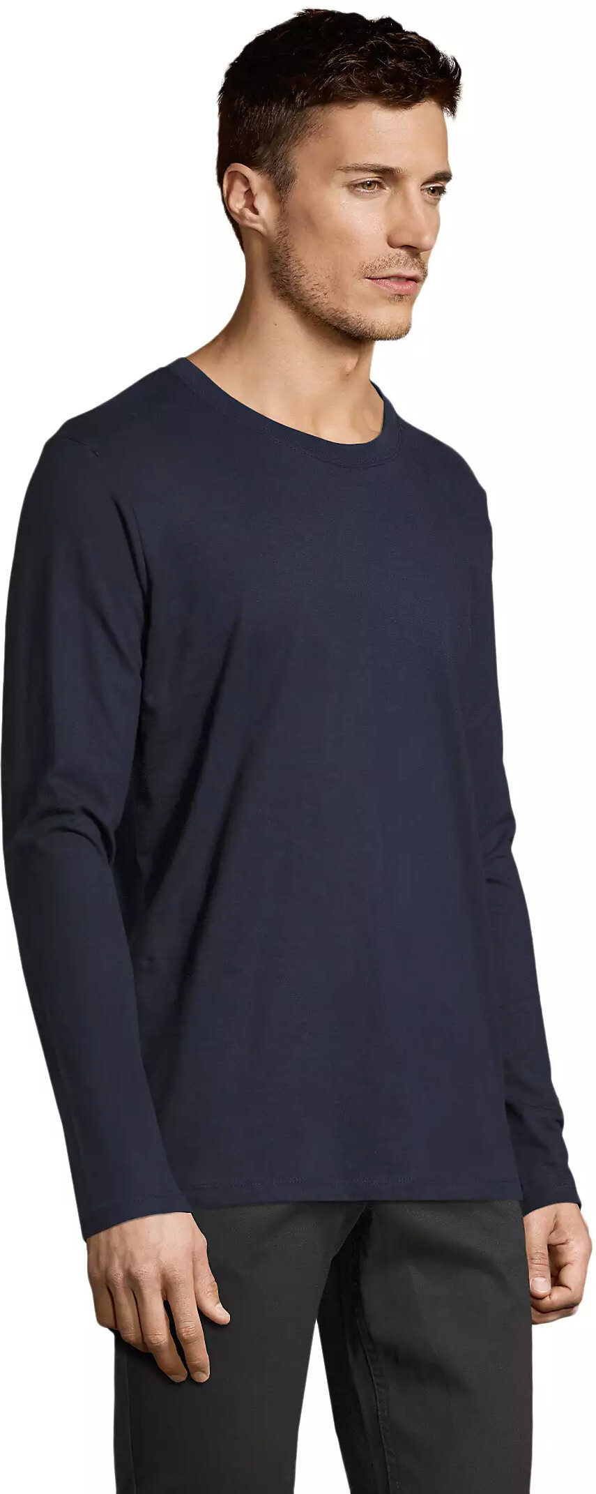 Лонгслив хлопковый мужской Sol’s IMPERIAL LSL MEN 02074319 L темно-синий фото 3