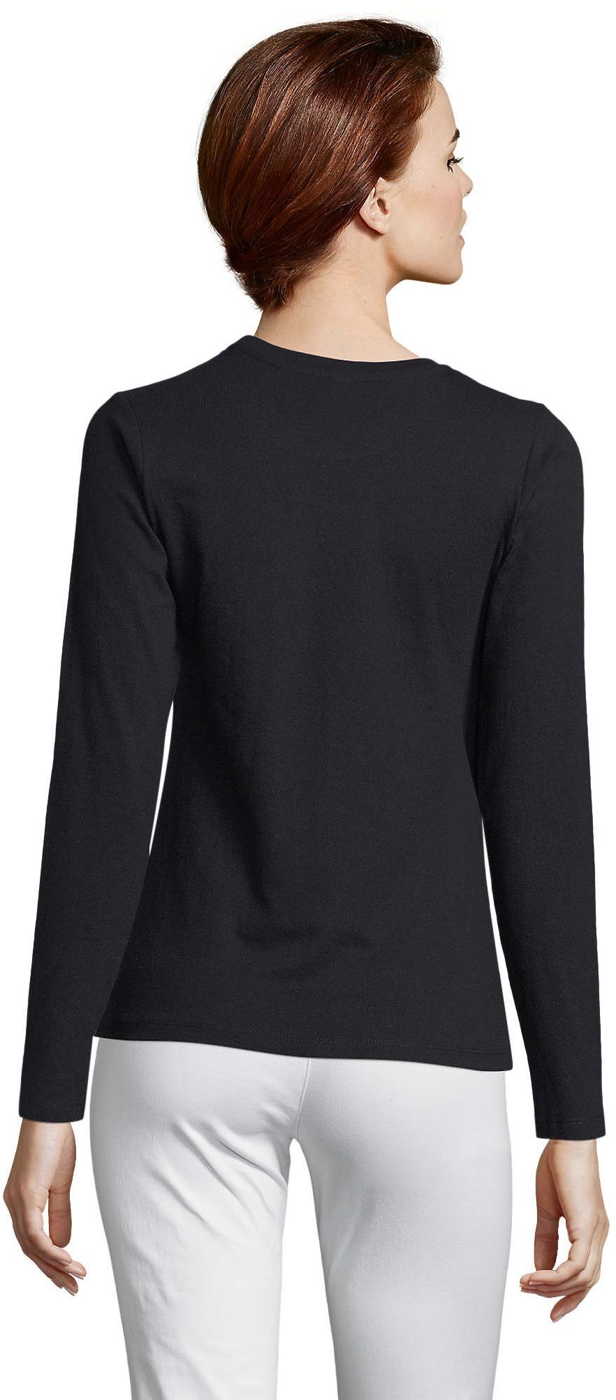 Лонгслив хлопковый женский Sol’s IMPERIAL LSL WOMEN 02075309 L насыщенный черный фото 2