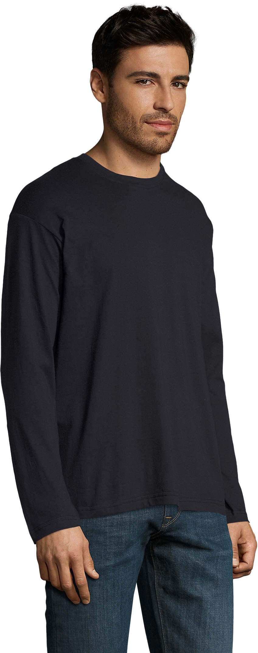 Лонгслив хлопковый мужской Sol’s MONARCH 11420318 L темно-синий фото 3