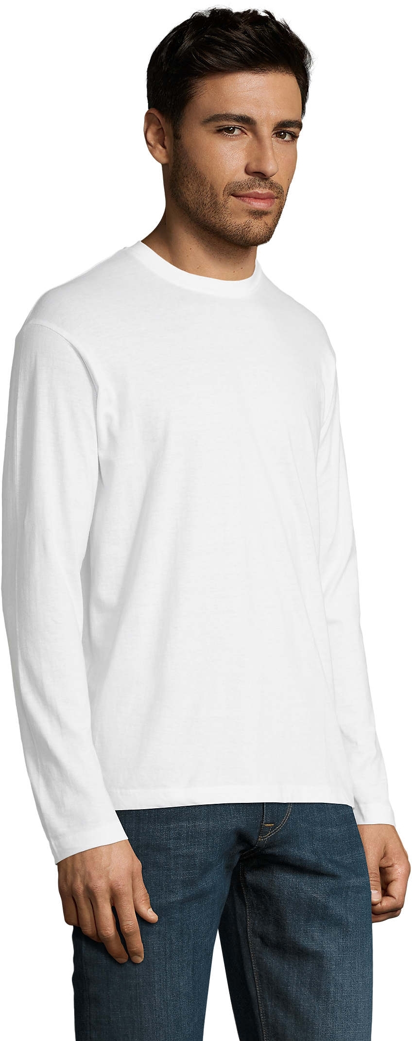 Лонгслів бавовняний чоловічий Sol’s MONARCH 11420102 L білийфото3