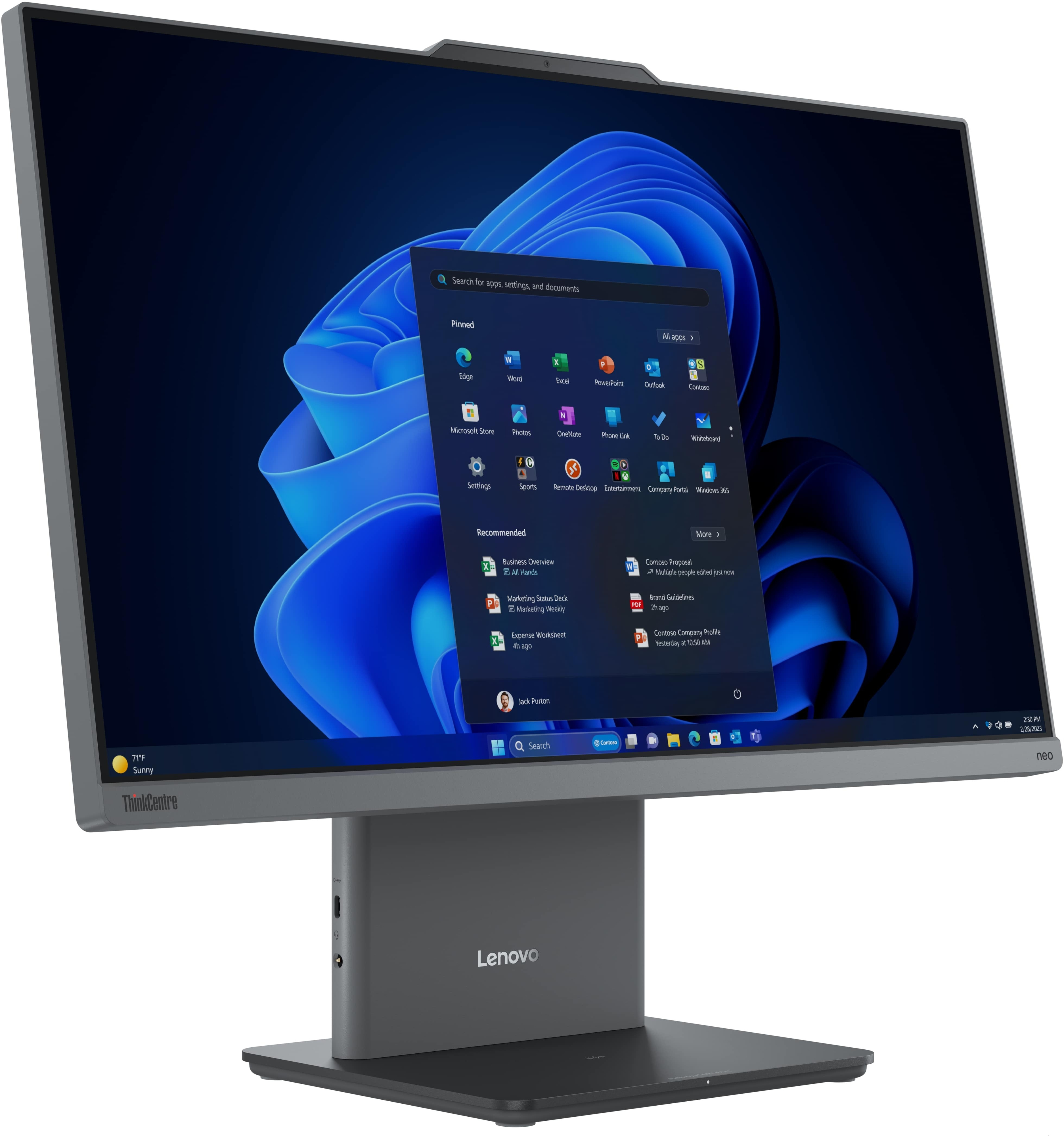 Моноблок 23.8" LENOVO ThinkCentre AIO neo 50a 24 G5 Luna Grey (12SCA081UI) фото 2