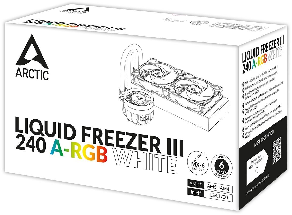 Система жидкостного охлаждения ARCTIC Liquid Freezer III 240 A-RGB White (ACFRE00150A) фото 16