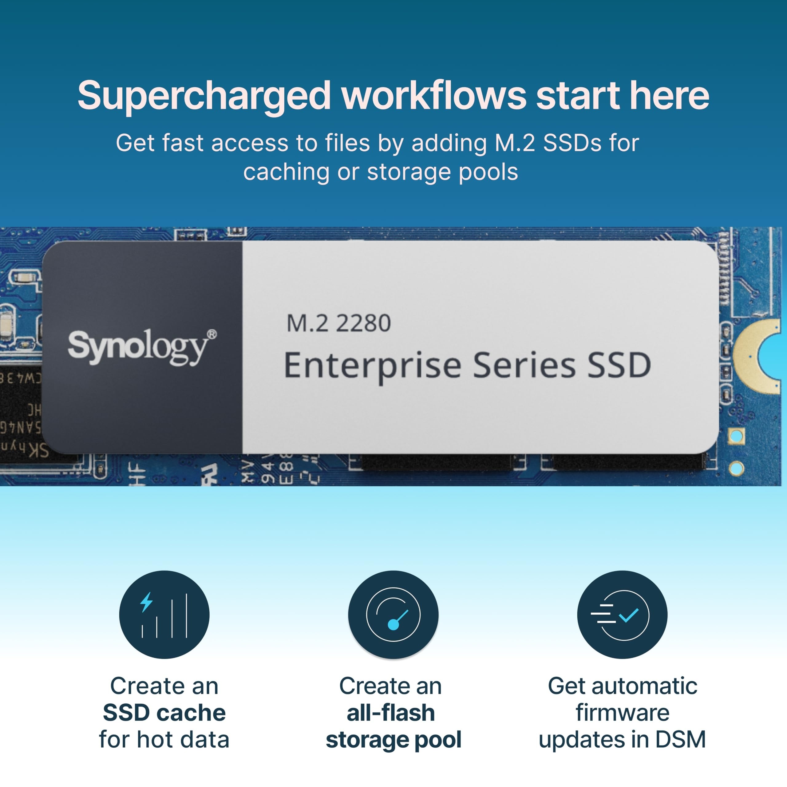 SSD накопитель Synology M.2 NVMe PCIe 3.0 x4 3D NAND (TLC) 2280 800GB (SNV5420-800G) фото 