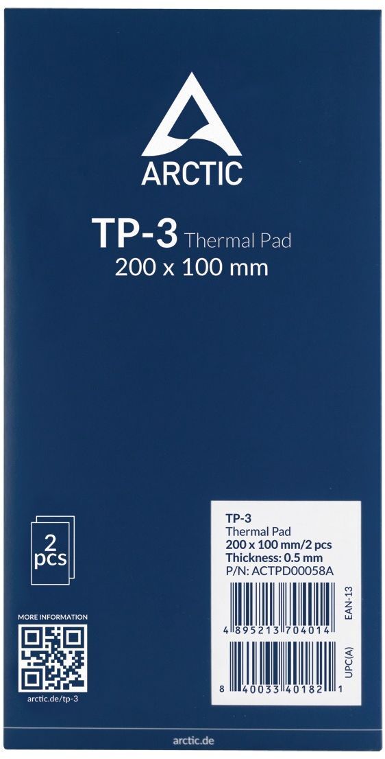 Термопрокладка ARCTIC Thermal Pad TP-3 200x100x0.5mm 2 in 1 Kit (ACTPD00058A)фото2