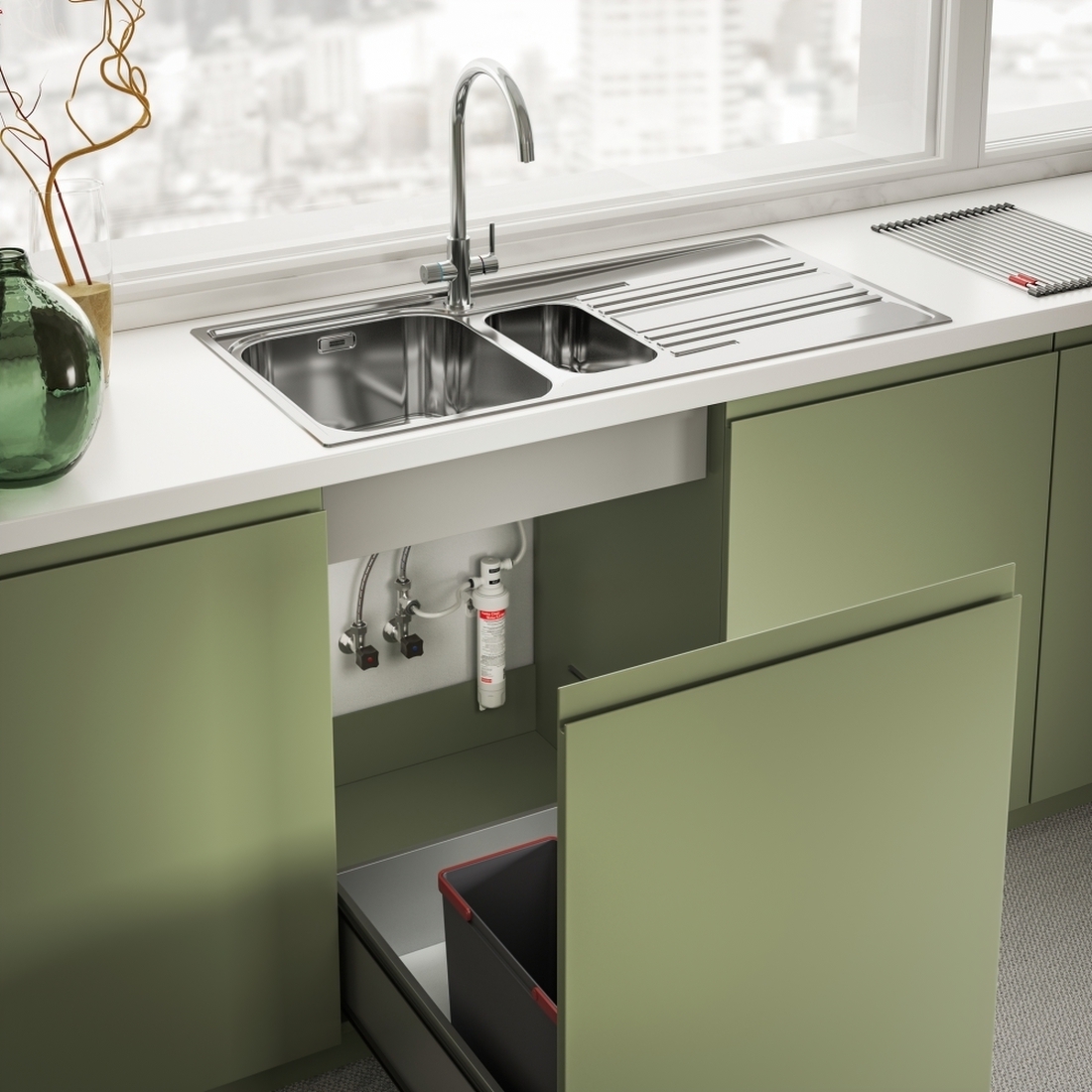 Смеситель для кухни Franke Lina J Clear Water 2.0, 216 мм, поворотный, хром (120.0730.806) фото 