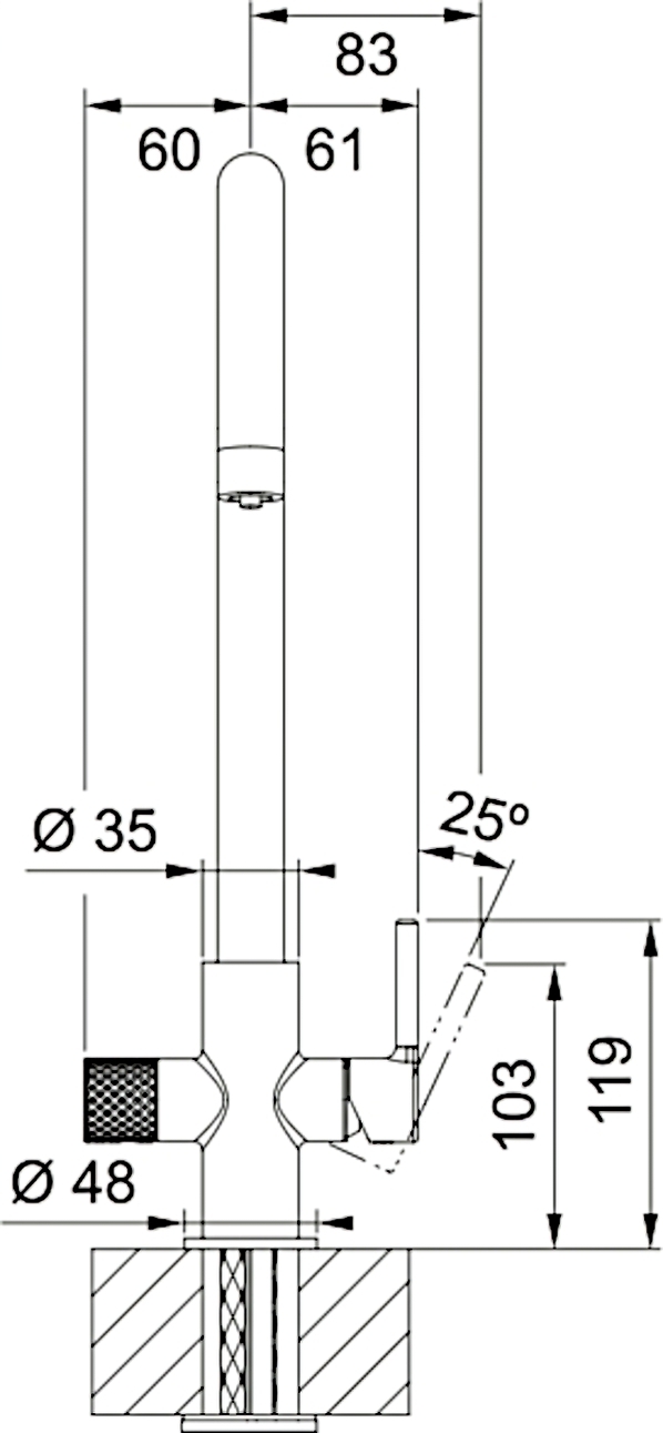 Смеситель для кухни Franke Lina J Clear Water 2.0, 216 мм, поворотный, хром (120.0730.806) фото 
