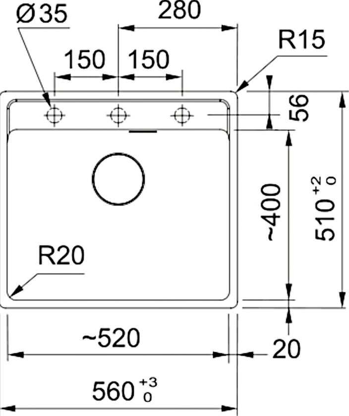 Кухонна мийка Franke Maris 560х510х200мм (114.0668.820)фото