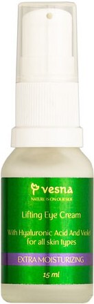 Ліфтинг-крем під очі Vesna з гіалуроновою кислотою та фіалкою 15 млфото2